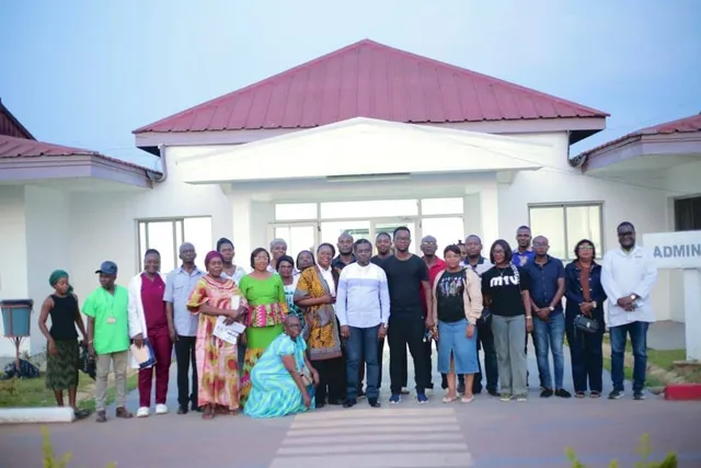 Participants gathered in front of a health facility for World Kidney Day 2026